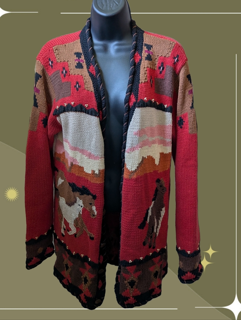 ✨ Vintage Rare StoryBook Knits Horse Sweater Size M